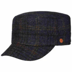 Shetland Wool Check Army Cap By Mayser